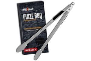 Grillfürst pinze per Grigliare in Acciaio Inox 54 cm - pinze per Grigliare BBQ con Manico in plastica - attrezzo per Grigliare con Occhielli per Essere Appeso