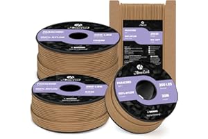 Abma Cord Paracord 2mm 15m Nylonschnur 3 Kern Seil Typ I Schnur für Basteln, Camping, Outdoor - Max. 90kg (200lbs) - Braun