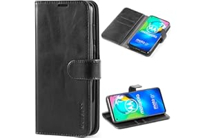 Mulbess Vintage Motorola Moto G8 Power Case, Motorola Moto G8 Power etui na telefon, skórzany portfel pokrowiec na telefon do Motorola Moto G8 Power, czarne