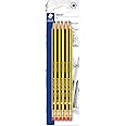 STAEDTLER 122-2 BK10 Noris HB Pencil with Eraser Tip, Double Stacked, Pack of 10