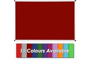 WONDERWALL PRODUCTS LTD Wonderwall Premium Antifade Noticeboard - Aluminium Frame - 90 x 60cm with Fixings (Burgundy)