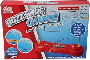 ATOZ Buzz Wire Game, Multi-Player Steady Hand Game with 3 Assorted Designs, Ages 3+, Batteries Included