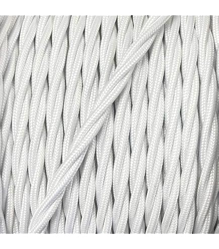 YOKIVE Torsadé Tissu Couvert Fil Accueil Câble 2 Noyaux Connecte