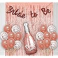 Party Propz Bride to Be Decoration Set Combo - Huge 14 Pcs, Rose Gold Bridal Shower Decorations Kit | Bachelorette Party Decorations Items | Bride to Be Banner (Cardstock) | Rose Gold Foil Curtains