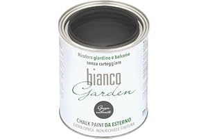 BIANCO SHABBY CHALK PAINT DA ESTERNO biancoGarden Grigio Antracite - Ricolora giardino e balcone SENZA CARTEGGIARE e SENZA FINITURA (1 Litro)