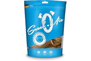 SNACKOMIO - Friandise premium pour chiens - délicieuse peau de tête de bœuf, sans céréales, 1 paquet (1 x 600g)