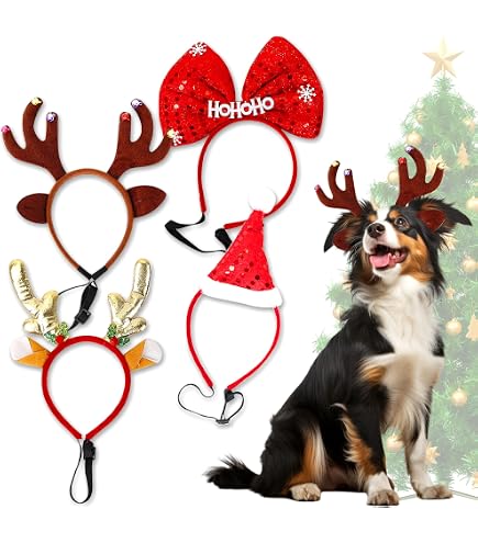 Serre-tête Bois De Renne Pour Chien - Accessoire De Noël Adorable Et Réglable - 6
