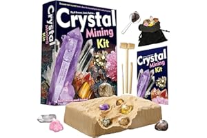 DR.DAZ Dr. Daz - 10 Minerali e Gemme-Collezione Pietre e Cristalli Bambini e Adulti-Esperimenti Scientifici di Scavo