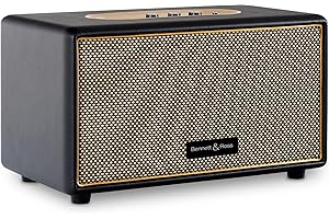 Bennett & Ross BB-860BK Blackmore Retro skórzany głośnik Bluetooth - Głośnik vintage z 2X 30W - wejście głośnika USB z odtwarzaczem MP3 - Gniazdo 3,5 mm z aux-in - Głośnik w kolorze czarnym