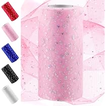 Rotoli di tessuto Tulle glitterato 6 pollici 25 iarde per fai da te gonna Tutu d