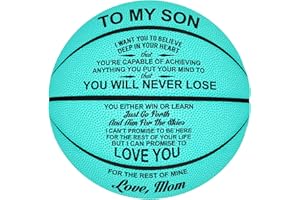 Kenon Customized Engraved Basketballs for Son, Personalized Indoor/Outdoor Game Leather Basketball, Best Gift for Son from Mom Dad