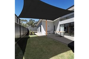 Ankuka Sonnensegel Wasserdicht 3x4m Schwarz Sonnensegel Rechteckig mit Seile 98% UV Schutz Geeignet für Garten Terrasse und Camping