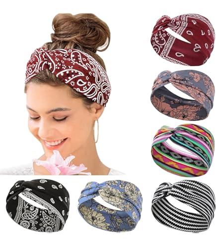 Blooms 3 PCS Of 6 Cm Cotton Headbands For Women's Hair - Stretchy Head Band For Makeup Yoga Exercise Running - Sports Hair Band - Breathable Soft Unisex - (Black, White, Grey