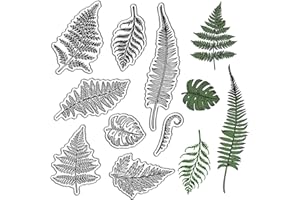 CRASPIRE Leaves Rubber Stamps Tree Leaf Transparent Clear Stamps Silicone Seals Stamp for DIY Scrapbooking Photo Album Decorative Cards Making Stamp Journal Decor