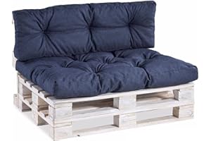 Gutekissen® Cojines para palets Cojines para palets PPI (Asiento 120x60, gesteppt Azul Oscuro)