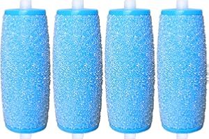 [Set de 4] Canwn Extrarugosos Rodillos Lijadores para Recambio de Scholl Velvet Smooth Diamond Crystals / Lima Electrónica Velvet Smooth Wet&Dry(Azul)