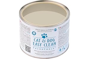 TecnoChalk® Pittura Opaca Antimacchia CAT & DOG EASY CLEAN® - Rende Lavabili Pareti e Superfici Porose - Crea una Barriera Antisporco - Per Casa e Giardino, a Prova di Pets! Beige Francese (500 ml)