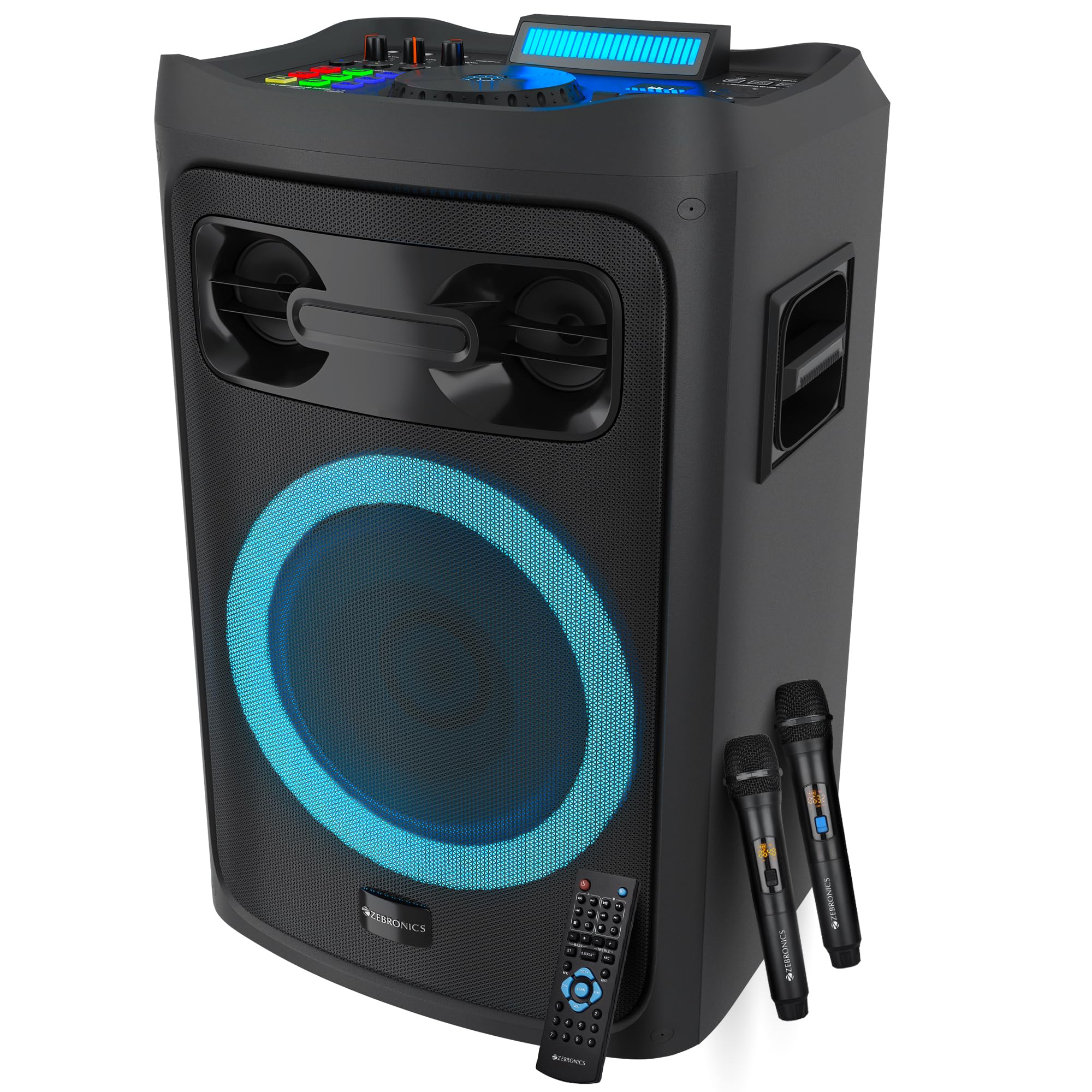 ZEBRONICS Riser Party DJ Speaker Review: Instant Karaoke Maker with Dual Wireless UHF Mic & Bluetooth Connectivity