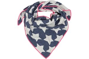 Cashmere Dreams Dreieckstuch mit Kaschmir - Hochwertiger Schal mit Sternen für Baby-s Jungen und Mädchen - XXL Hals-Tuch und Damen - Strick-Waren für Sommer und Winter Zwillingsherz - bla/pin