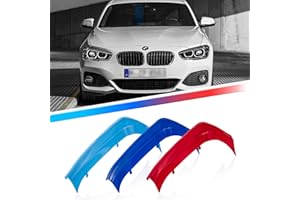 AUTOXPRESS MOTORS GROUP AutoXpress | /// M-Sport M-Power 9 Slats Kidney Grill Grille Tri-Color Sports Trim Cover Clips Insert compatible with BMW 1 Series F20 F21 LCI 2015-2019