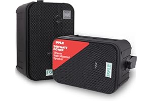 Pyle 2-Way 500W Speaker Pair, 16.5cm Passive Weatherproof Wall or Ceiling Mount, Bluetooth FM Radio, Indoor Outdoor Audio for Pool Patio Garden, Compatible with Soundcore Boom 2 Plus