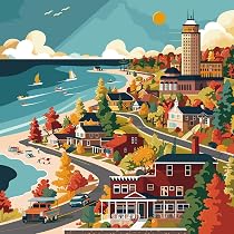 HUADADA Puzzle 1024 Teile – Meer Am Vorort – Mit Buchstaben Auf Der Rückseite – Perfekt Für Erwachsene & Senioren – Inkl. 1:1 Poster