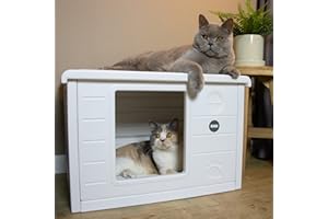 RHRQuality Domek dla kotów, na zewnątrz, do użytku wewnątrz i na zewnątrz, odporny na warunki zimowe, wymiary 60 x 40 x 42