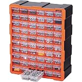 VEVOR Small Parts Storage Organizer with 60 Plastic Drawers, Cabinet Organizer with Transparent Drawers for Screws Crafts Too