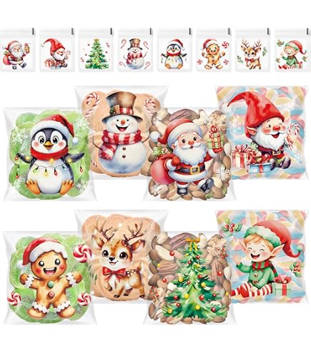 120 Sacchetti Di Cellophane Natalizi Per Caramelle