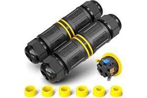 PEBA® Conector de cable estanco IP68,Cajas de Conexiones Impermeables,Conectores electricos rapidos de 2 vías,Manguito de conexión eléctrico exterior 5 pines para jardín apto para cables 4-14mm