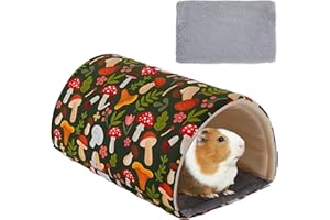 GENERIC Guinea Pig Tunnel Cage Hideout Guinea Pig Toys Hamster Bed with Washable Mat Cozy Rabbit Bed House Small Animal Cage Accessories for Dwarf Rabbits Chinchillas Ferrets Rats (11.81x7.48 Inches)