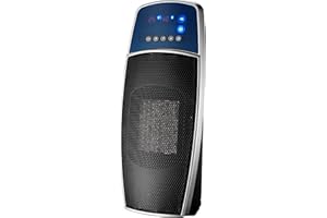 DOMAIR OVOID - Radiateur soufflant céramique - 1500 watts - Télécommande- Thermostat électronique - Anti-basculement et Anti-surchauffe - Noir/Gris