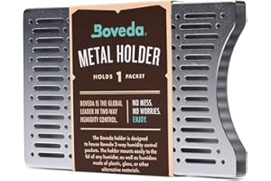 Boveda pour cigares | support pour sachets Boveda en aluminium brossé pour caves à cigares | pour un (1) Boveda taille 60 (vendu séparément) | kits d'installation à aimant et à Velcro® inclus | 1 article