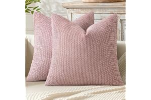 MIULEE Uppsättning av 2 dekorativa kuddfodral i chenille – 45 x 45 cm –