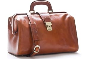 DD FIRENZE Sac Médecin en Cuir - D&D0205 - Marron - Made in Italy