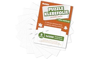 Nariolar Ultra-przyczepna folia samoprzylepna, 8 super kleju do puzzli, do uzyskania 1000 elementów puzzli i ochrony puzzli w ciągu zaledwie kilku minut