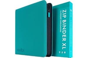 Vault X 12 XL Pocket Trading Card Zip Binder - 624 cards, Premium Exo-Tec Album Material, 26 Side-Loading Pages, Folder for Collectible Card Games, Sports, TCG (Teal)