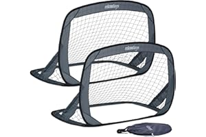 ‎RELAXDAYS Relaxdays Zestaw 2 bramek do piłki nożnej, składane bramki do piłki nożnej do ogrodu, bramki dla dzieci z torbą, wys. x szer. x gł.: 78 x 121 x 80 cm, szare