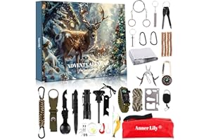 VTYEPOU Survival Kit Adventskalender für Männer Erwachsene - 24 Tage Weihnachtskalender mit Survival Tools für Teenager - Outdoor Ausrüstung & Gadgets Geschenkidee 2025 für Outdoor-Fans & Abenteurer