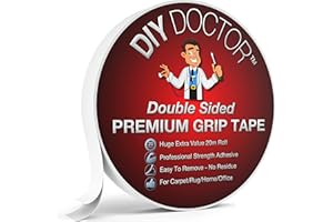 DIY Doctor Nastro Biadesivo Extra Forte per Tappeti - 20 m di Lunghezza e 21 mm di Spessore - Più di 6 Volte più Lungo del Rotolo Biadesivo da 3m - Millechiodi Biadesivo