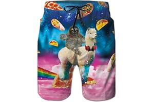 Loveternal Homme Short de Bain Séchage Rapide 3D Printed Shorts de Plage Été Beach Shorts