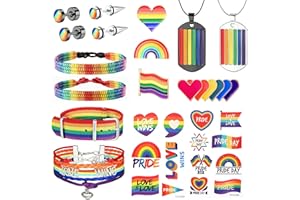 LOLIAS LGBTQ Accessories LGBTQ Armband LGBTQ Sticker Gay Pride Halskette Regenbogen Ohrringe Pride Accessoires LGBT Abzeichen Pride Broschen Unisex Lesben Gay Pride Schmuck