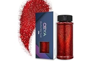 Ceya 3.5oz/ 100g Ultra Fine Glitter Powder Laser Wine Red Holographic Glitter 1/128” 0.008” 0.2mm for Slime Epoxy Resin Craft Tumbler Jewelry Nail Art Festival Makeup Scrapbook Painting Wedding Cards