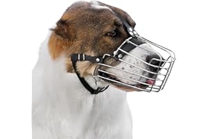 BRONZEDOG Muselière en métal pour Chiens, Toutes Tailles. Respirante, réglable, rembourrée, Permet de Boire, empêche de Mordre. Idéale pour entraînement et sécurité (Alabai & Maremme)