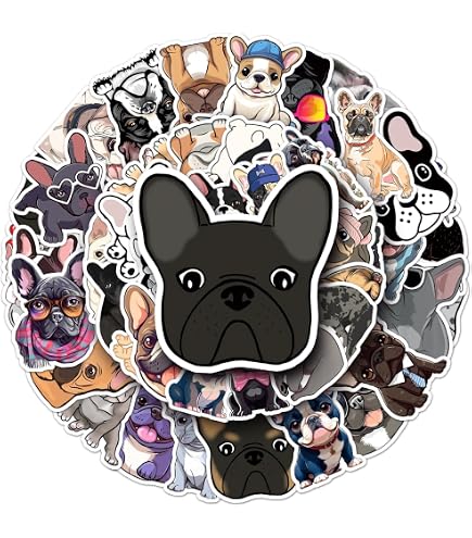 2x Süße Französische Bulldogge Vinyl-Aufkleber, 10 Cm – Glänzend, Für Laptop, Auto & Deko