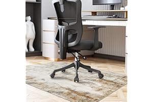 Famibay Mata pod krzesło biurowe na twarde podłogi 90x120cm Mata pod krzesło biurowe Compture w kolorze beżowo-brązowym, mata ochronna podłogi do domu i biura, antypoślizgowa, myta (beżowa, 90x120cm)