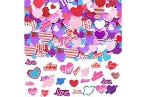 JULBEAR 300 Pcs Valentine's Day Heart Foam Stickers Glitter Self-Adhesive Colorful Mixed Foam Stickers for Kids Party Valentine's Day Wedding Mother's Day DIY Crafts Favor Supplies Home