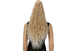 CAISHA 70 Extra Lungo Voluminoso Ondulato Coda Di Cavallo Parrucchino Fibre Sintetiche Resistenti Al Calore Con Clip A Farfalla Mix Biondo Chiaro H719