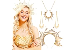 LaVenty Luxe Soleil Serre tête Halo Crown Couronne solaire Bijoux de cheveux Soleil Serre-tête Galaxie Soleil Costume