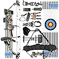 wolfman Archery Compound Bow Set Adults 30-55 LBS, Draw Length 24"-29.5", Hunting Bow with All Accessories for Archery Hunting Target Shooting practice LRT/RTH